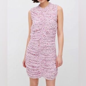 Nicholas Purple Floral Silk Chiffon Dress in pink size 6